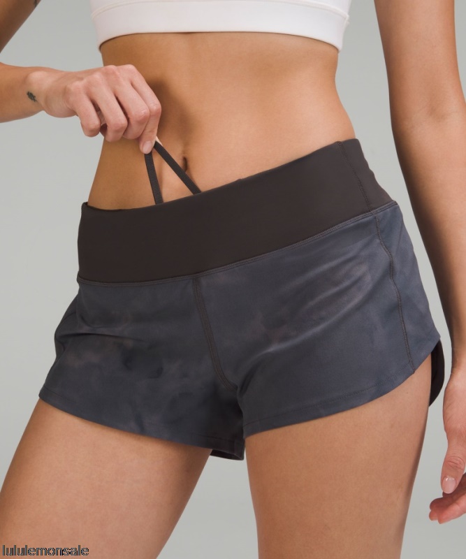 Lululemon Damen DELULU348 | Speed Up Low-rise Gefütterte Short 25 Graphitgrau